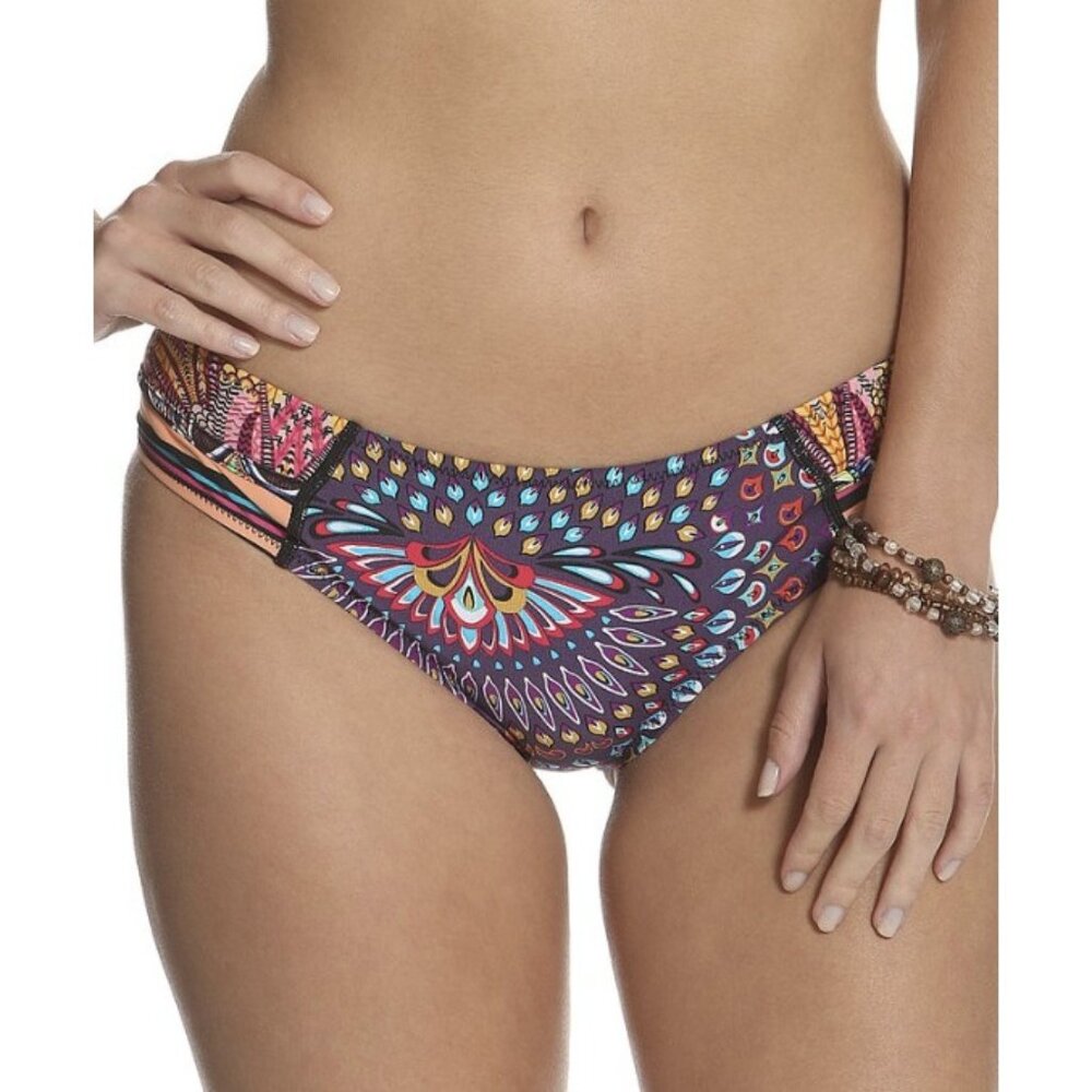 Kuleana Women's Sz X-Small XS Eggplant Purple & Teal Bikini Bottom NEW